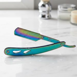 Professional Straight Cut Barber Salon Throat Shaving Razor With 10 Blades - Multi Color (12311)