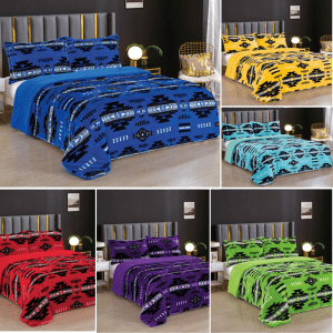 3pcs 16112 Neon Collection Cloud Queen Blanket (1926 Neon)