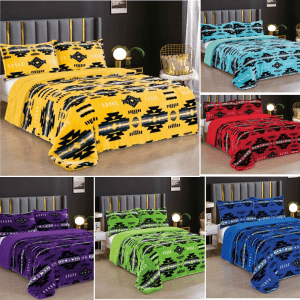 16112 Black Neon Collection Sherpa Lined  Cloud King  Blanket (1927 Neon)