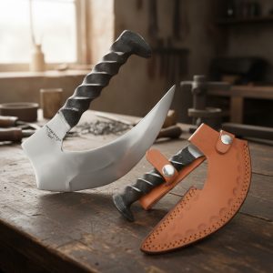Old Ram Handmade Rail Road Spike Ulu Knife (OR-6026)