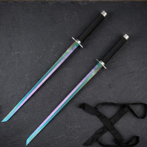 Snake Eye Ninja Twin Sword 25.5" Overall - Rainbow (SE-1456RB)