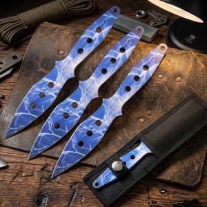 8" Snake Eye Tactical 3PC Throwing Knives Set - Blue (SE-1967-S3-P7)