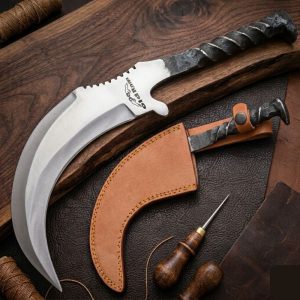 Old Ram Handmade Rail Road Spike Hunting Knife Hawkbill Blade (OR-6044)