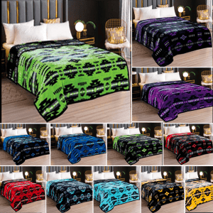 16112 Black Neon Collection Cloud Reversible Twin/Full Blanket (1911)