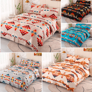 Queen Size 4 pc Printed Comforter Set - Solstice (12375)