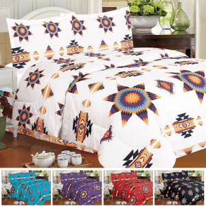 Starburst Design 4 pcs Comforter Set - Full Size - (1471)