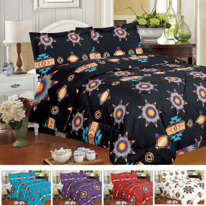 Starburst Design 4 pcs Comforter Set - Queen Size - (1472)