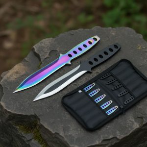 6" Throwing Knives 12 Pcs Set - Rainbow (T00045COL-12)