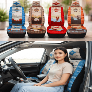 Graphic Design - Animal Scene Plush Car Seat Covers - Assorted Colors (9720)