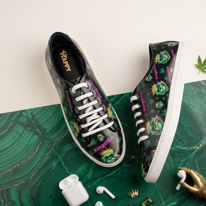 Kingzilla Weed Design Deep Shoe Size 10 - Black (SHOE-0007B) - Image 2