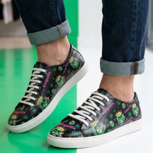 Kingzilla Weed Design Deep Shoe Size 10 - Black (SHOE-0007B)