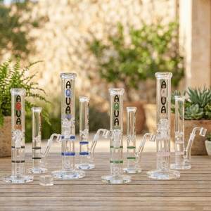10" Aqua Glass Bong Collection with Bowl & Banger - Assorted (B1)