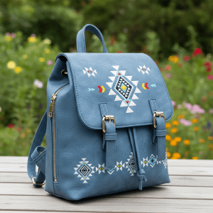 Native Embroidered Backpack - Blue (Native Backpack 701)