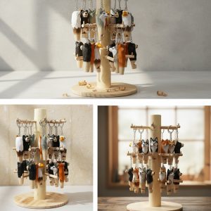 Animal Design Hand Crafted Wooden Key Chains - (CD-4513)