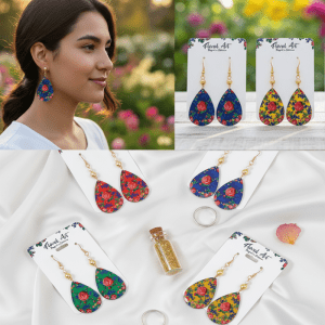 Kokum Floral Earring- Assorted - Oval Shape (Floral 990 Assorted)