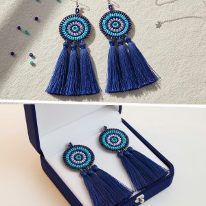 Beaded Medallion Indigenous Earrings - (JS22226 Set 5)
