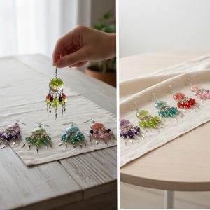 ACRYLIC TREE OF LIFE W/ HANGING MULTI CHIP STONE - (TOL-AC-MCH)