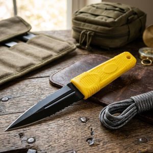 7.75" Zomb-War Yellow Boot Hunting Knife with Sheath (8168)