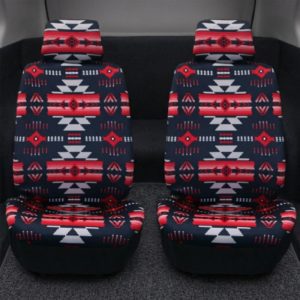 Printed Auto Front Seat Cover set - Navy / Redpink (0725-1619)