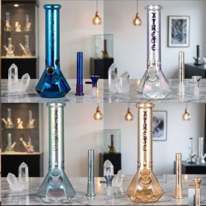 10" Xtreme Metallic Terminator Finish Orion Beaker Base Glass Bong (XTR-MY008)