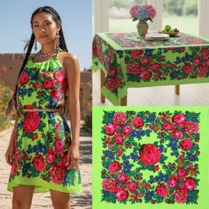 60" x 60" Non-Metallic Kokum Floral Acrylic Fiber Scarf (CD-Scarf-1-60 Neon Green)