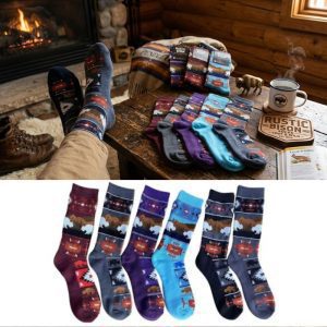 Rustic Bison Knitted Socks -Assorted Colors  (1101)