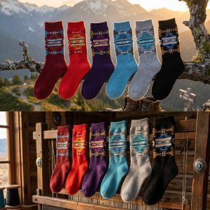 Thick Winter Knitted Socks -16112 Design - 3 Colors (1100)