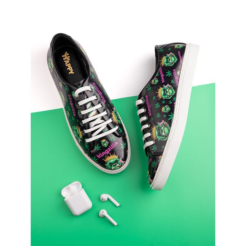 Kingzilla Weed Design Deep Shoe Size 10 - Black (SHOE-0007B) - Image 3