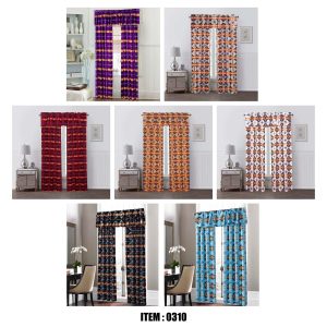 16112 Design 5pc Curtains - Assorted (0310 Purple)