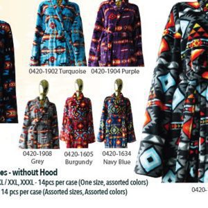 Silk Touch Geometric House Robe Without Hood - Assorted Colours (1420-4XL-5XL)