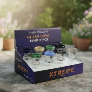 Xtreme 14mm Flower Style Colored Rim Glass Bowl Display (CC412)