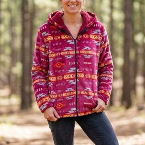 ADULT SilkTouch with Sherpa Hoodie, Zip up - Burg/Grey (0252A-1970)