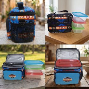 Insulated Bag With 3 Containers - Assorted Colors  (1544)