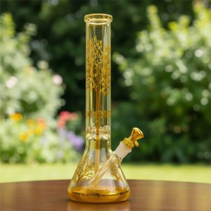 10″ Glass Tree Bong - Gold (AK063)