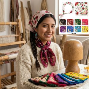 30x30 kokum Floral Printed Scarf - Assorted Colours (1159)