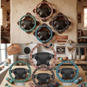 Navajo Print Steering Wheel Cover (0718)