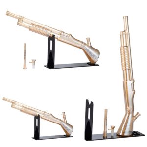 27" Xtreme Shotgun Glass Bong - Gold (XTR-MY002)