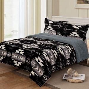 Sherpa Lined Silk Touch 3 Piece King Bed Set (0217-OAK)