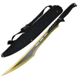 27" Gold Stainless 2 Tone Blade Sword with Sheath- K1020-67-GD