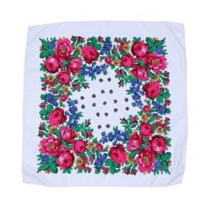 30" x 30" Non-Metallic Kokum Floral Scarf (CD-SCARF-3 White)