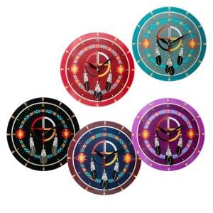 Glass Wall Clock Medicine Wheel (2802)