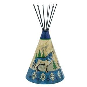 Traditional Wolf Parchment Desk Teepee Lamp Individual - Small (LP-10046)