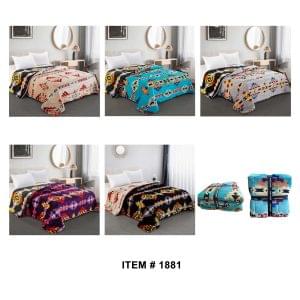 Solstice, Super Thick Quilted Reversible Blanket, Twin Full (1881)