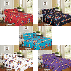 Starburst Design Queen Size 4 Pcs Bed Set - Assorted (1395)