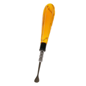 5" Busy Line Glass Handle Stainless Steel Dabber - Amber (SMKZ155)