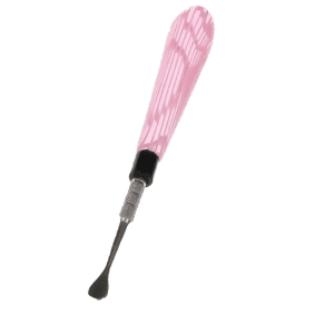5" Busy Line Glass Handle Stainless Steel Dabber -Pink (SMKZ155)
