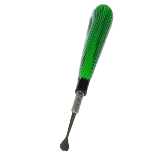 5" Busy Line Glass Handle Stainless Steel Dabber - Green (SMKZ155)