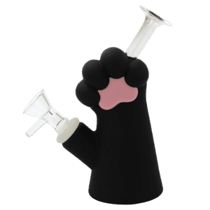 6" Silicone Cat Paw Water Pipe - Black (SMKZ168)