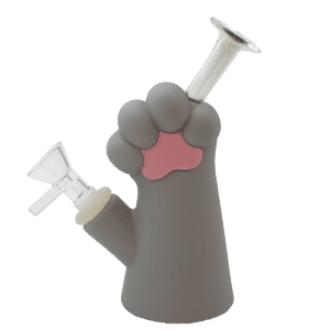6" Silicone Cat Paw Water Pipe - Grey (SMKZ168)