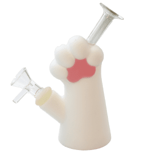 6" Silicone Cat Paw Water Pipe - White (SMKZ168)